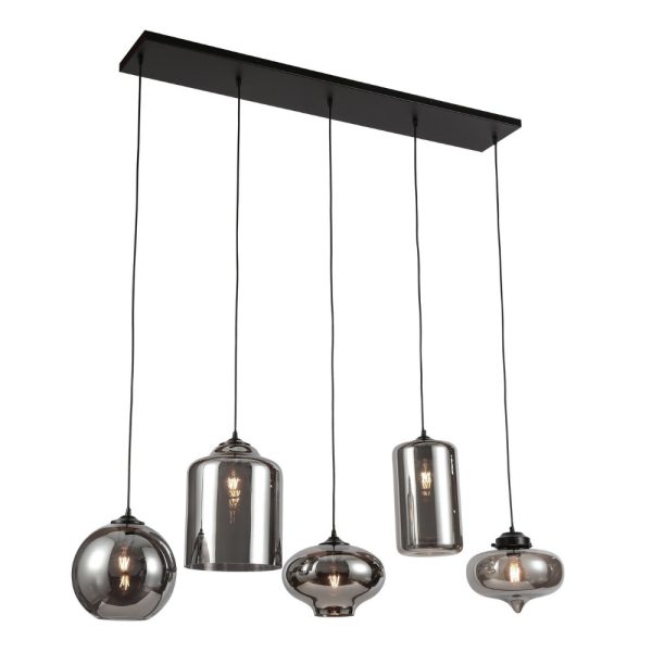SJ Hanglamp Smoke Glas 5-Licht